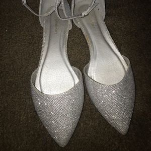 Silver dress flats